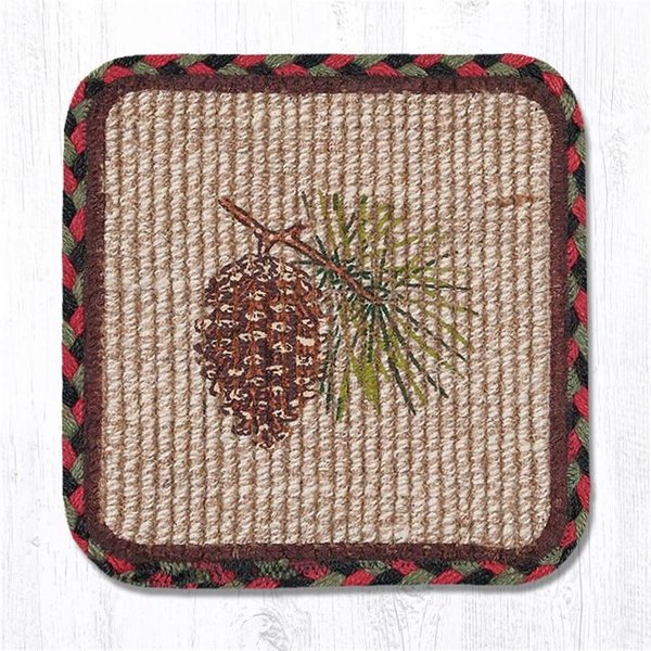 Capitol Importing Co 10 x 15 in. Pinecone Wicker Weave Table Accent 85-081P
